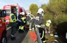 Cinco jóvenes heridos en un accidente antes del peaje de Zuasti