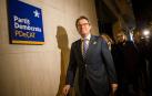 El expresidente de la Generalitat y presidente del PDeCAT, Artur Mas, a su llegada a la sede del partido donde ha convocado una rueda de prensa.