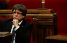 Carles Puigdemont, durante el pleno en el Parlament.