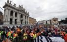 Grandes manifestaciones en Italia una semana antes de las elecciones