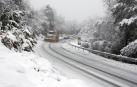 La nieve, protagonista en la mañana de este miércoles en la Comunidad foral