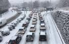 Atascos en Pamplona por la nieve