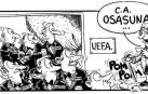 Galería de imágenes con tiras humorísticas de César Oroz sobre Fermín Ezcurra.