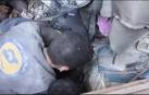 Angustioso rescate de un niño sirio atrapado tras un bombardeo