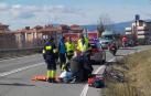 Herido grave un ciclista en la curva de Arre