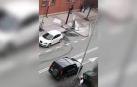 Así se dio a la fuga un coche tras chocar en la Rochapea