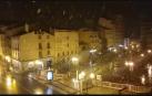 Nevando a primera hora de la noche en Tudela.