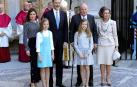 Los Reyes, don Juan Carlos y doña Sofía asisten a la misa de Resurrección en Palma
