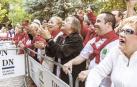 Un artista de renombre en la Plaza de la Cruz por San Fermín