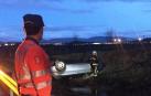 Trasladadas dos personas al CHN tras una salida de vía en la AP-15, en Berriozar