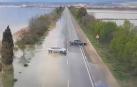 El Ebro inunda la N-113 en Castejón