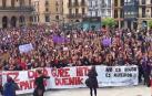 Llegada de la manifestación de este sábado a la plaza del Castillo