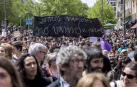 La manifestación ha comenzado a las 12.30 horas en el Palacio de Justicia y la marcha se dirige a la Plaza del Castillo