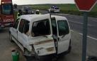 Dos heridos al chocar un camión contra una furgoneta en Lodosa