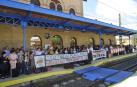 Protesta en Tafalla para evitar la desaparición de la parada del tren