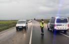 La lluvia obliga al corte del tráfico en la N-113 en Castejón