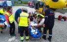 Herido un motorista tras accidentarse y precipitarse 8 metros entre Garralda y Aribe