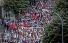 Fotos de la manifestación contra la política lingüística del Gobierno de Navarra celebrada este sábado en Pamplona.