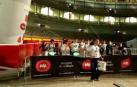 Batucada en la línea de meta de V EDP San Fermín Marathon