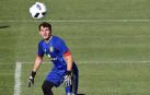 Iker Casillas, durante un entrenamiento con la selección.