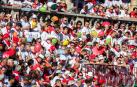 Ambiente en la plaza de toros en la última corrida de los Sanfermines 2017.