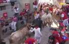 Susto al final del callejón en el cuarto encierro de San Fermín