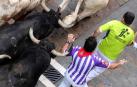 Imágenes del cuarto encierro de los Sanfermines 2018, con toros de la ganadería Fuente Ymbro.