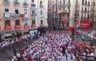 Imágenes del cuarto encierro de los Sanfermines 2018, con toros de la ganadería Fuente Ymbro.