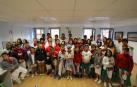 Niños de las peñas txikis desayunan con el alcalde y ven el encierro en Casa Seminario