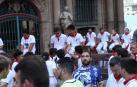 Imágenes del sexto encierro de los Sanfermines 2018, con toros de la ganadería Victoriano del Río.