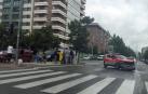 Aparatoso choque entre un vehículo de Policía Foral y otro coche en Pamplona