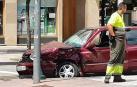 El aparatoso choque ocurrió este lunes 16 de julio en la Avenida de Bayona de la capital navarra.