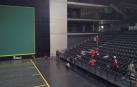 Pelotaris de Asegarce y Aspace prueban el frontón del Navarra Arena