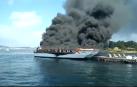 Un incendio en un barco de pasajeros deja decenas de heridos en Pontevedra