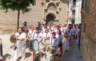 Fotos del encierro del cuarto día de las fiestas de Tudela, homenajes y pasacalles. 27 de julio de 2018