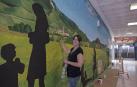 Estella cambia con un mural el pasaje hacia la plaza de Santiago