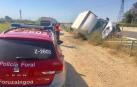 Dos heridos al salirse un camión de la vía en Fontellas