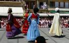 Despedida de los gigantes en el último día de las fiestas de Estella