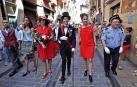 Cohete y fiestas en la calle de San Lorenzo de Pamplona