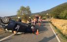 Cuatro heridos en Bidaurreta tras un volcar un coche cuyo conductor doblaba la tasa