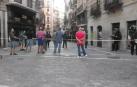 Cacerolada durante el desalojo del gaztetxe Maravillas en Pamplona