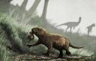 Recreación de un Kayentatherium con una cría