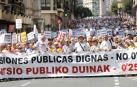 Miles de pensionistas de varias comunidades reclaman pensiones dignas en Bilbao