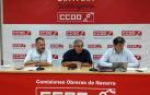 Rueda de prensa de Javier Ojer Chema Ferrer y Cecilio Aperte, de la sección sindical de CC OO.
