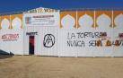 Aparecen pintadas animalistas en la plaza de toros de Olite