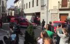 Los tres detenidos por el crimen de Cáseda entran el Juzgado de Aoiz para declarar, con gran control policial en las inmediaciones.