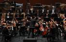 Robert Treviño dirigió ayer el primer concierto de la Orquesta Sinfónica de Euskadi, en el Auditorio Baluarte de Pamplona.