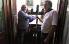 Marino Oscoz y Luis Javier Echeverría prendieron la mecha del cohete representando al conjunto deportivo