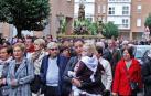 Cientos de villaveses arroparon en la calle a la Virgen del Rosario junto a la comparsa de gigantes y cabezudos, los txistularis, la coral y la nueva banda de música de la localidad que debutó por primera vez durante las fiestas