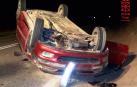 Herido un menor tras salirse de la vía y volcar el coche que conducía